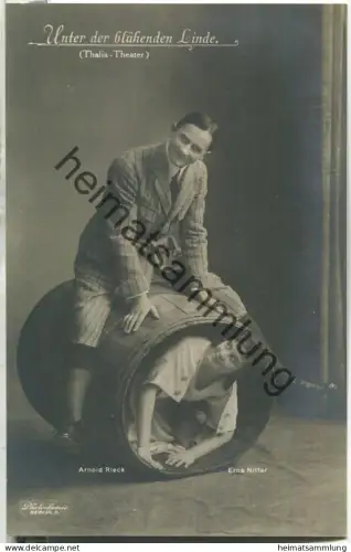 Arnold Rieck - Erna Nitter - Thalia-Theater Berlin - Verlag Photochemie Berlin - Rückseite beschrieben