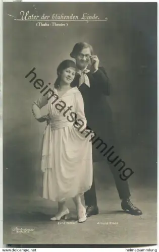 Arnold Rieck - Erna Nitter - Thalia-Theater Berlin - Verlag Photochemie Berlin - Rückseite beschrieben 1918