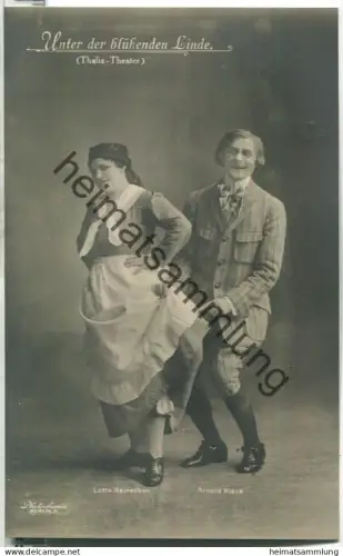 Arnold Rieck - Lotte Reinecken - Thalia-Theater Berlin - Verlag Photochemie Berlin - Rückseite beschrieben 1918