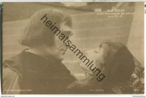 Olaf Fönss - Alma Hinding - Verlag Herm. Leiser Berlin 5062 - Rückseite beschrieben 1918