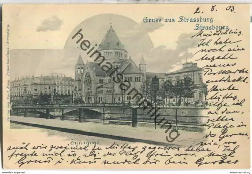 Strassburg - Synagoge - Verlag Emil Jung Strassburg - gel. 1903