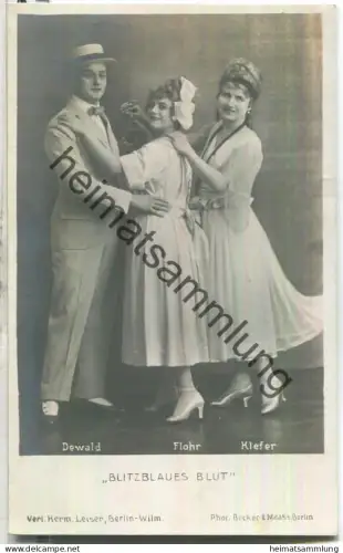 Lilly Flohr - Klefer - Dewald - Blitzblaues Blut - Verlag Herm. Leiser Berlin - Rückseite beschrieben 1918