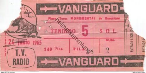 Spanien - Barcelona - Plaza Tores Monumental - Eintrittskarte 1965
