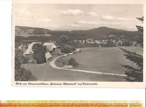 blick v. haus "germania-hohentwiel" a. hinterzarten, 1953 (Nr. 7663)