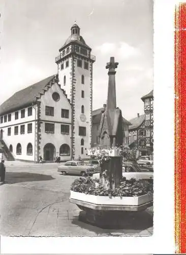 mosbach im neckartal, rathaus m. brunnen, 1962 (Nr. 7802)