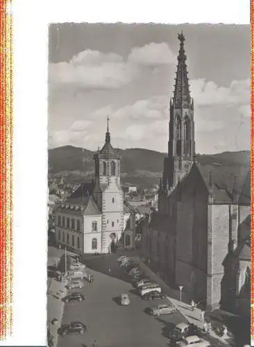 bühl/baden, kirche m. rathaus, 1963 (Nr. 8009)