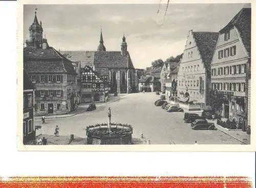 feuchtwangen, marktplatz, 1952 (Nr. 8078)
