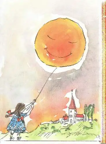 inge denker, "mädchen mit luftballon", 2002, limit. kunstdruck (Nr. 8146)