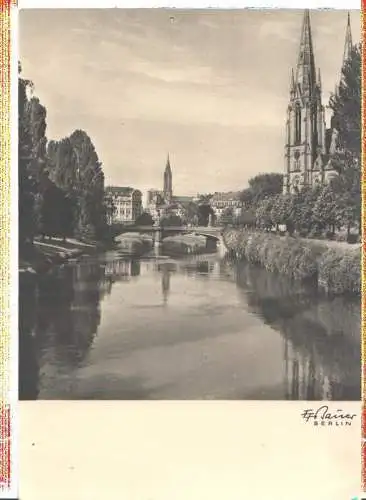 straßburg, evang. garnisonskirche m. münster, v. 1945 (karte oben gelocht) (Nr. 8171)