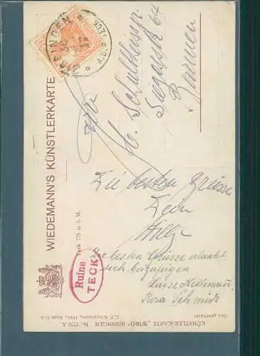 bissingen, ruine teck, künstlerkarte, 1917 (Nr. 8370)