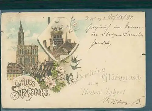 glückwunsch zum neuen jahre , strassburg, 1892 (Nr. 8519)