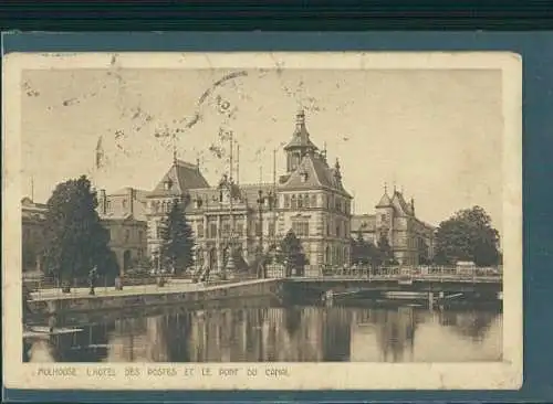 mulhouse, hotel du poste et le pont du canal, 1926 (Nr. 8583)