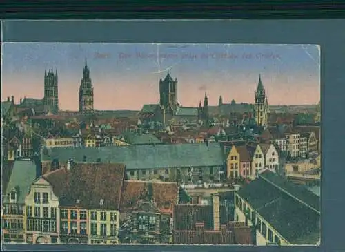 gand, gent, vue panoramique, 1916, feldpost (Nr. 8591)