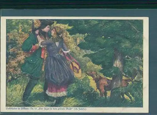 wohlfahrtskarte d. deut. kolonial-kriegerspende, "der jäger in dem grünen wald"  (Nr. 8594)