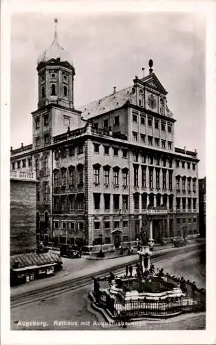 augsburg, rathaus m. augustusbrunnen, 1952 (Nr. 8779)