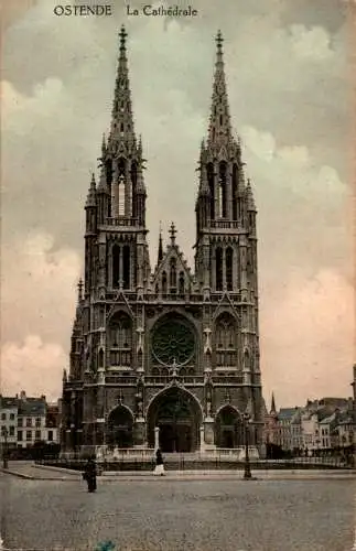 ostende, la cathedrale, 1915, bahnhofskommandatur (Nr. 8893)