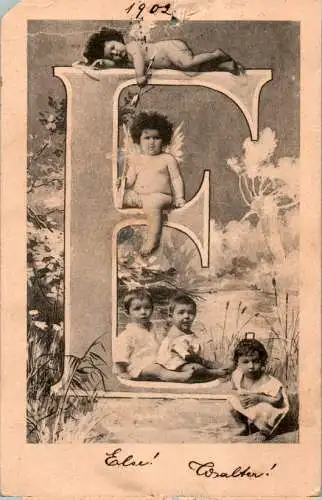 buchstabe "E", 1902, loch oben und ecke fehlt (Nr. 8900)