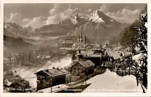 berchtesgaden im winter mit watzmann und steinernem meer (Nr. 8999)