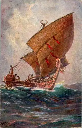 kolonialkriegerdank,d. letzte boot v. d. insel agomes, südsee, prof. hans bohrdt (Nr. 9233)