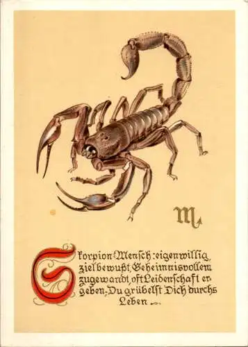 sternzeichen skorpion alte karte (Nr. 9245)