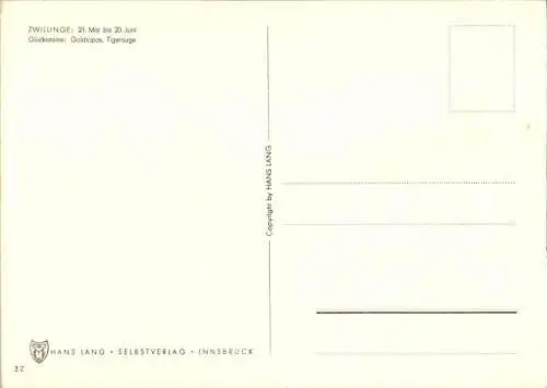 sternzeichen zwilling alte karte (Nr. 9246)