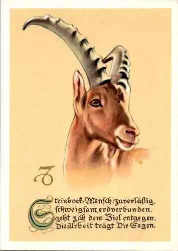 sternzeichen steinbock alte karte (Nr. 9247)