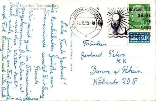 ostseebad travemünde, ostpreußenkai, 1955 (Nr. 9311)