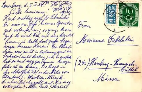 alte postkarte mit absender lauenburg (Nr. 9328)