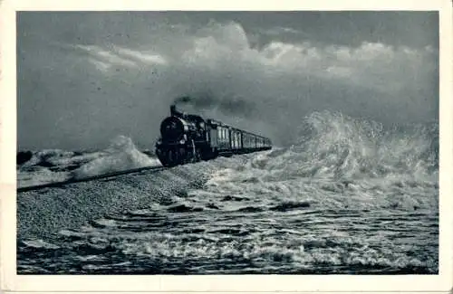 hindenburgdamm/sylt, lok, eisenbahn (Nr. 9367)