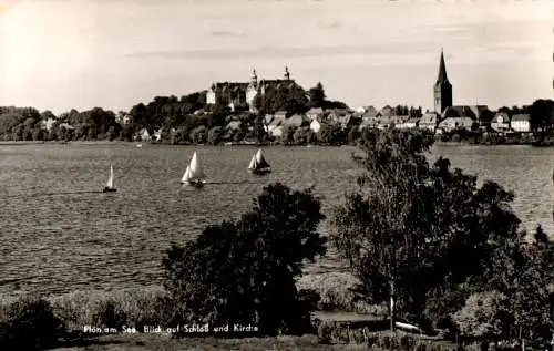 plön am see, blick auf schloß und kirche (Nr. 9536)