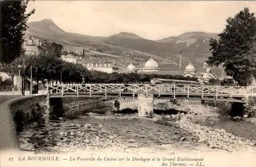 la bourboule, la passerelle du casino sur la dordogne (Nr. 9544)