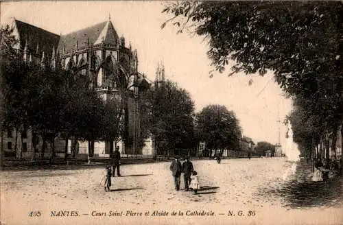 nantes, cours saint-pierre er abside de la cathédrale (Nr. 9594)