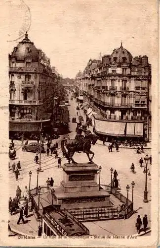 orléans, la rue de la république, statue de jeanne d'arc (Nr. 9619)