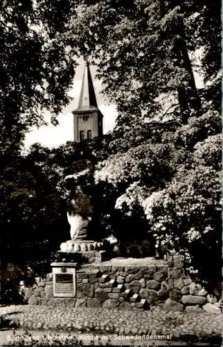 bornhöved in holstein, kirche mit schwedendenkmal (Nr. 10258)