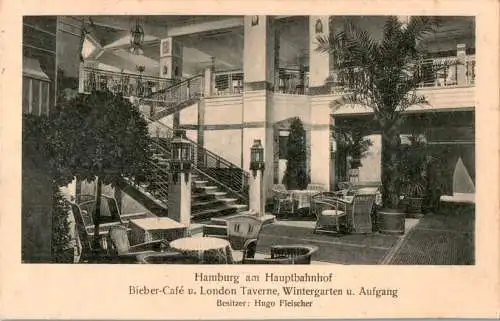 hamburg am hauptbahnhof, bieber-café u. london taverne, hugo fleischer (Nr. 10337)