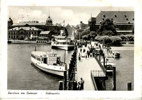 konstanz am bodensee, hafenpartie, 1957 (Nr. 10465)