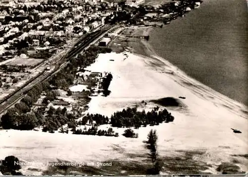 nordenham 1961, jugendherberge mit strand (Nr. 10726)