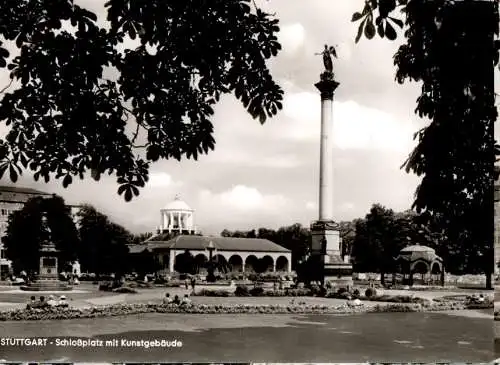 stuttgart, schloßplatz mit kunstgebäude, 1962 (Nr. 10757)