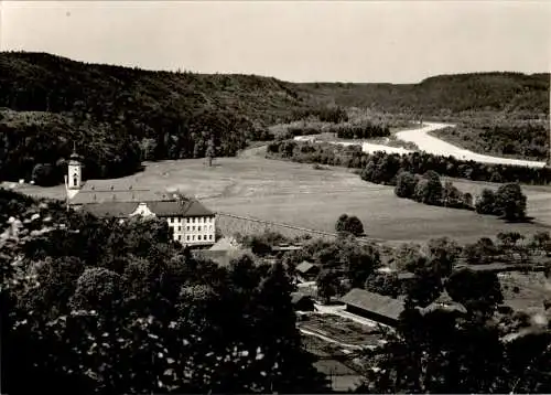 blick auf kloster schäftlarn, isar, 1967 (Nr. 10853)