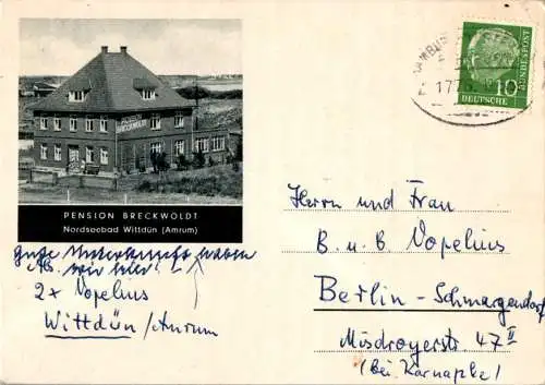 pension breckwoldt, wittdün/amrum, 1959 (Nr. 10929)