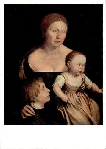 hans holbein, holbeins frau mit den beiden älteren kindern (Nr. 11250)