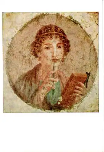 pompeijanisches fresko, schreibendes mädchen, neapel (Nr. 11397)