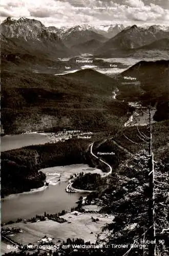 blick von herzogstand auf walchensee und tiroler berge (Nr. 11692)