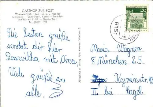 gasthof zur post, warngau, obb. (Nr. 11856)