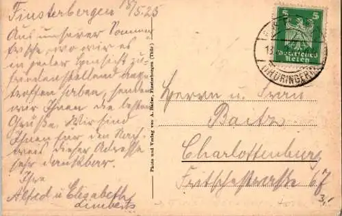 pension "grüne aue", finsterbergen 1925 (Nr. 11915)