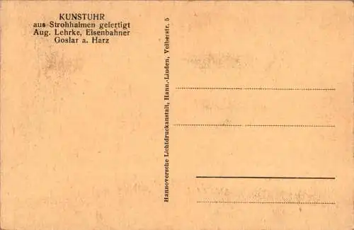 kunstuhr aus strohhalmen, goslar (Nr. 11990)