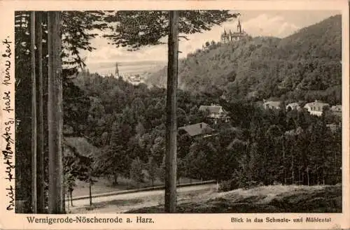 wernigerode-nöschenrode am harz, blick in das schmale- und mühletal, 1919 (Nr. 12084)