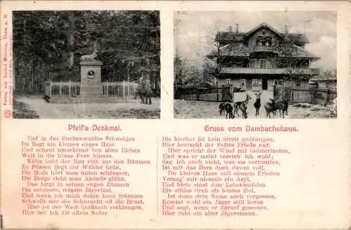 thale harz, pfeil's denkmal, dambachshaus, 1918 (Nr. 12098)