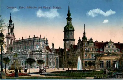 dresden, kath. hofkirche und königl. schloß, 1918 (Nr. 12116)