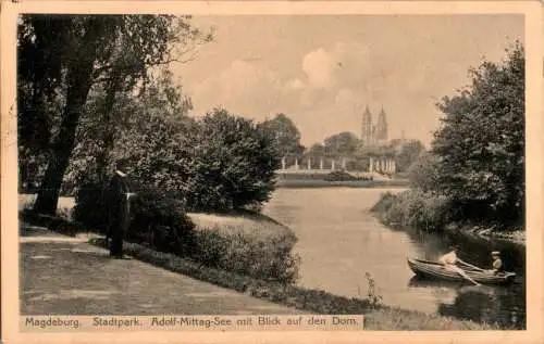 magdeburg, stadtpark, adolf-mittag-see, 1911 (Nr. 12119)